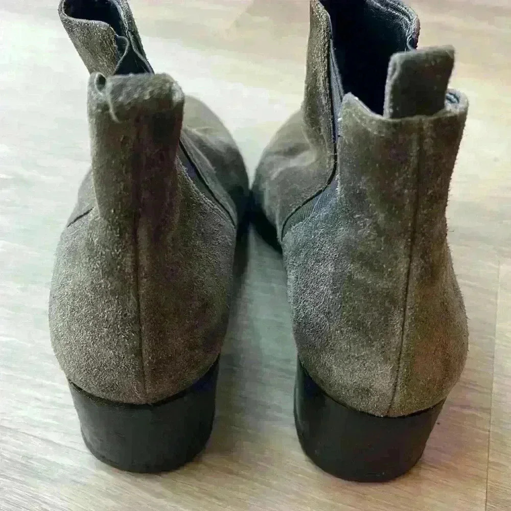 Marc Fisher Gray brown suede Chelsea heeled bootie size 6 - Picture 5 of 13